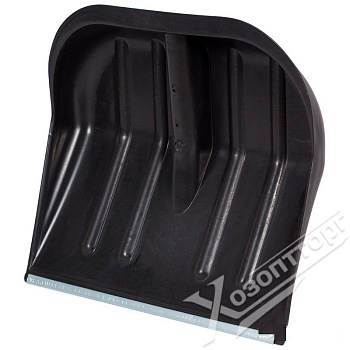 Снеговая лопата МЕТЕЛЬ №2 пластмассовая с оц планкой 410*360мм ф32  13094