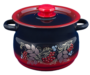 Кастрюля 5,5л сферическая красно-чёрная С1917.38 Кастрюля 5,5л сферическая красно-чёрная С1917.38