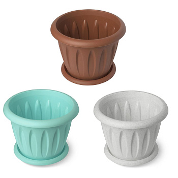 Горшок для растений "Фелиция" колор 0,9л Д140 с поддоном С102К