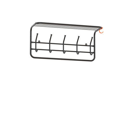 Вешалка с полкой 60 (Черный) ВСП 6 Ч