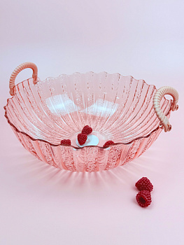 Ваза для фруктов с ручками 27см (пластик) цвет микс OLS-033А-49