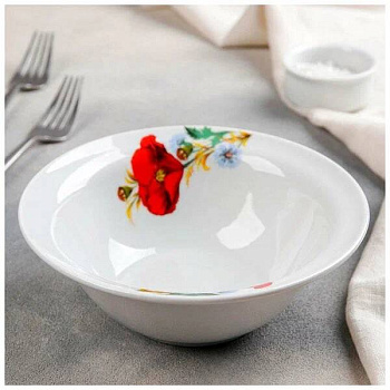 Миска 550см3 Идиллия "Маки красные" 4С0329
