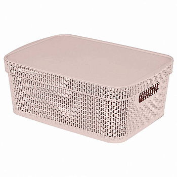 Корзина для хранения Keeplex Ajur с крышкой 11л 38х27х14,3см бежевый топаз KL4115 Корзина для хранения Keeplex Ajur с крышкой 11л 38х27х14,3см бежевый топаз KL4115