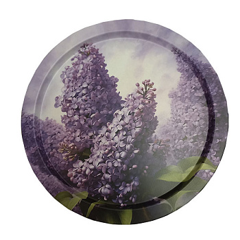 Поднос сервировочный жестяной "Сирень" 310*310*17мм ID10098