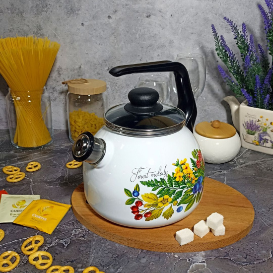 Чайник для плиты 3,0л сф. со свистком 4с209я Лесная мелодия белосн. Чайник для плиты 3,0л сф. со свистком 4с209я Лесная мелодия белосн.