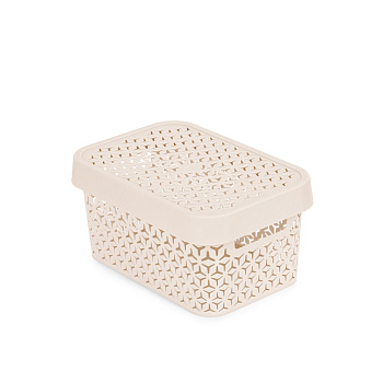 Корзина "Элемент" 5л (с крышкой)(бежевый) М9118 Корзина "Элемент" 5л (с крышкой)(бежевый) М9118