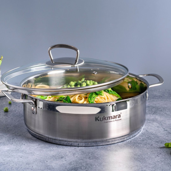 Сотейник линии "ORION" 4,0 литра, диаметром 26 см, со стеклянной крышкой ORN-STP4026G