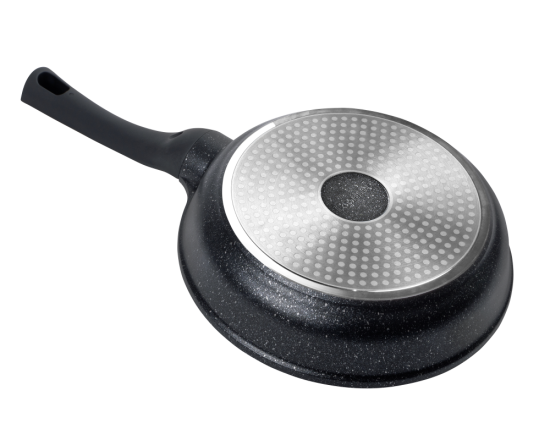 Сковорода 280/57мм Серебро Induction с пластиковой ручкой с крышкой (п/у), ис9282ср 