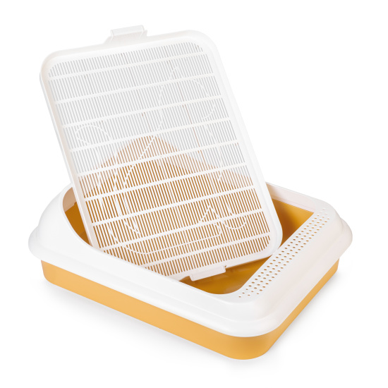 Лоток туалет для кошек "Верный друг" (с бортиком и сеткой) ALTA (горчичный) М6414