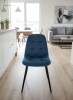 Стул "Джимми" велюр синий н.черные