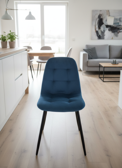 Стул "Джимми" велюр синий н.черные