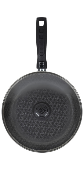 60682034 Сковорода 200мм 1 ручка,стеклянная крышка внутри полихромное покрытие "Кружево"