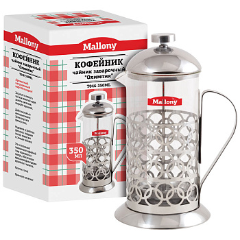 Чайник/кофейник (кофе-пресс) "Олимпия" Т046-350ML (сталь) (950100)