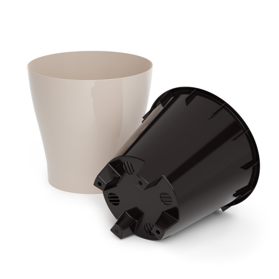 Горшок цветочный "Лея" 17л двойной (с автополивом) (бежевый) М8865