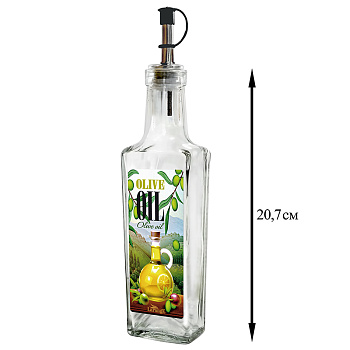 Бутылка с мет. дозатором для масла/соусов, 375 мл, стекло  626-2096