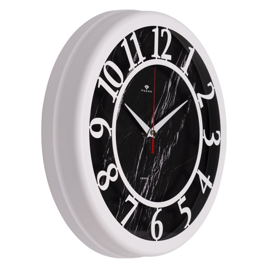 Часы настенные из металла, 30,5см белый+черный "Миллениум" "Рубин" 3132-003,,