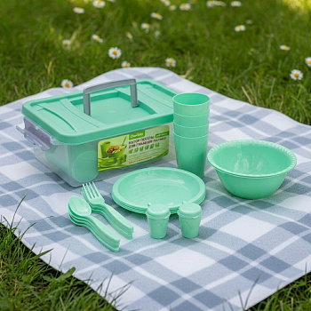 Набор посуды для пикника "Антонио" на 4 персоны мятный С69МЯТН