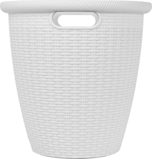 Кашпо InGreen Rattan D 380мм 30л с внутренним горшком 16 л, белоснежный жасмин IG500310048