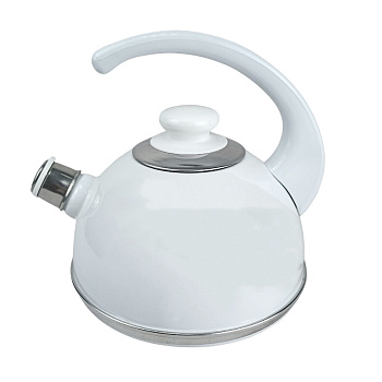 Чайник для плиты  2,5л Т04/25/03/37/Н03 конс.ручка белый/Цветущий гранат(нержавеющая сталь на белом)