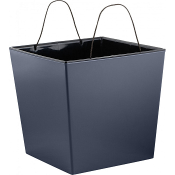 Горшок для цветов InGreen London CUBE 11,6 л c дренажной вставкой, вулканический серый IG780110026