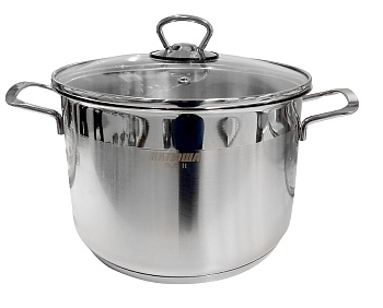 Кастрюля 12л нерж.сталь София стекл.крышка 9920-1090-0