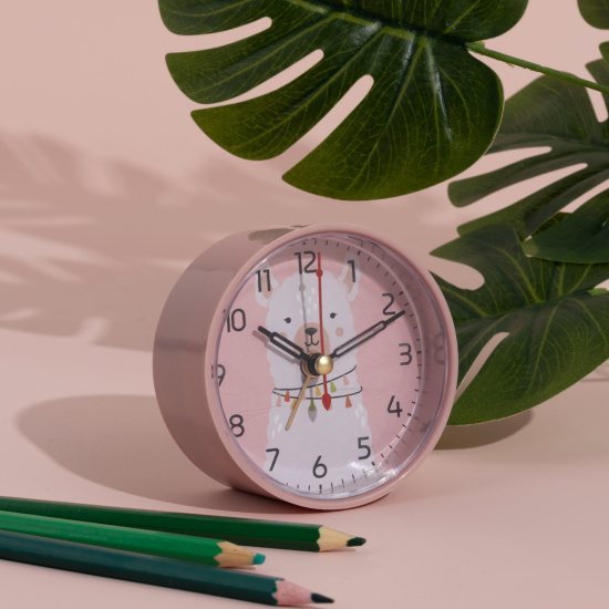 В7-033 Будильник кварц, корпус розовый "Альпака"