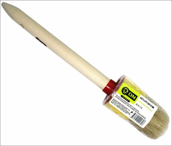 Кисть круглая пластиковый корпус натуральная щетина №12(45мм) 02-01-712