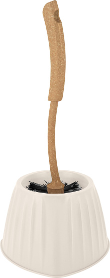 Набор для туалета (ершик+подставка) Wood, угловой, сливочный/бук SC341111000