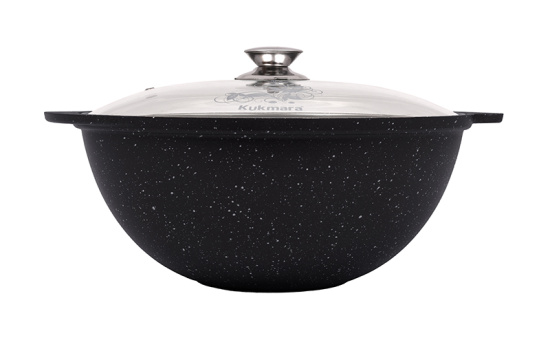 Казан для плова 3,5л со стеклянной кр.  АП (темный мрамор) кмт37а