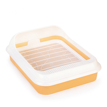 Лоток туалет для кошек "Верный друг" (с бортиком и сеткой) ALTA (горчичный) М6414