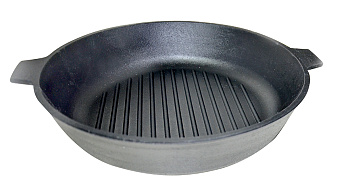 Сковорода гриль чугунная с двумя ушками 280*60 гу8060 Сковорода гриль чугунная с двумя ушками 280*60 гу8060