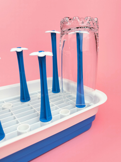 Подставка для сушки стаканов 20*28см (пластик) цвет микс OLS-033А-64