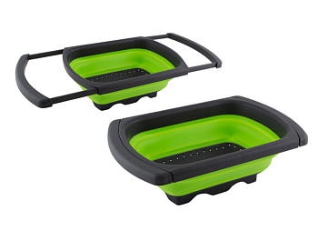 Дуршлаг на раковину FRUTTI 60 (38,5) * 25*12 см (складной, выдвижн. ручки) 007352