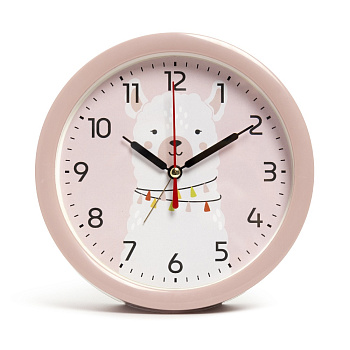 В4-053 Будильник кварц d=15см, корпус розовый "Альпака", Рубин