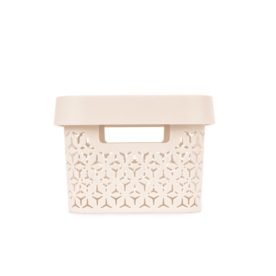 Корзина "Элемент" 5л (с крышкой)(бежевый) М9118