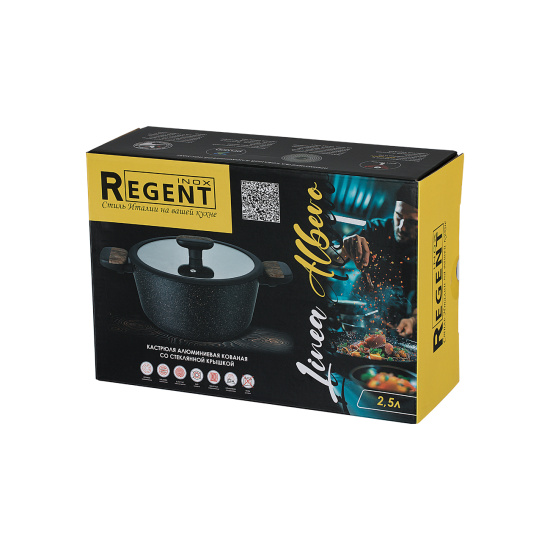 Кастрюля 4,3л с крышкой 24см Linea ALBERO (индукция) 62-1424