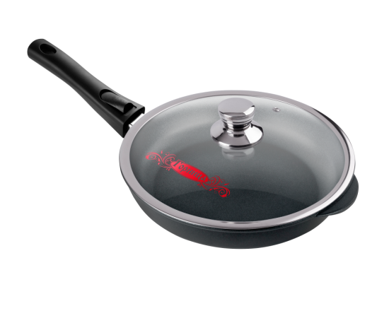 Сковорода 240/55мм со съемной ручкой с крышкой с2413а