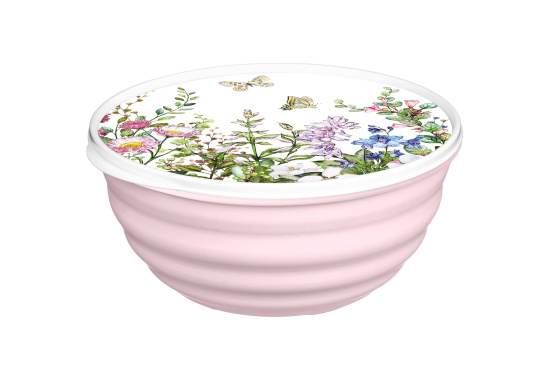 Миска "Latina" 1,1л с крышкой с декором "Цветущий луг" (микс) 223111690/00