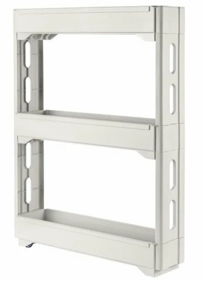 Этажерка Keeplex Regular на колесиках трехсекционная узкая 53,7х13,3х71 см белое облако KL383812048