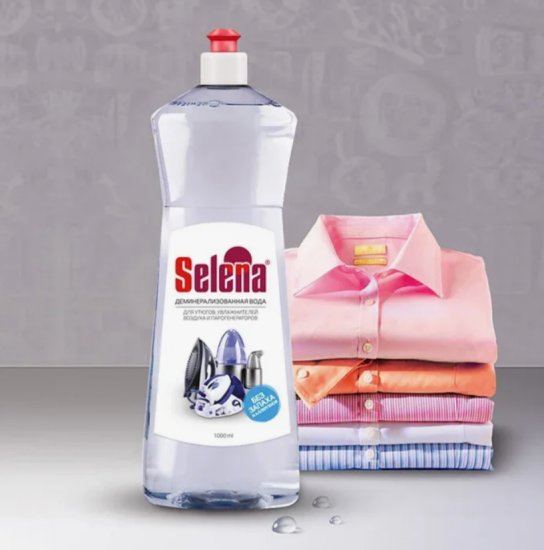 Вода для утюгов деминерализованная без запаха 1л Selena БХ-56