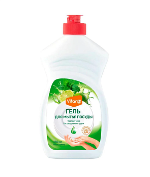 Гель для мытья посуды 450мл Лайм и мята Vitano (7930124340870)