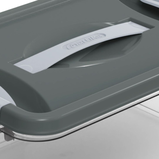 Контейнер с защелками и ручкой 8л "Клик" темно-серый С273ТСЕР Контейнер с защелками и ручкой 8л "Клик" темно-серый С273ТСЕР