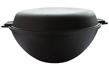 Котел литой чугунный 5,0л с чугунной крышкой-сковородой к53..