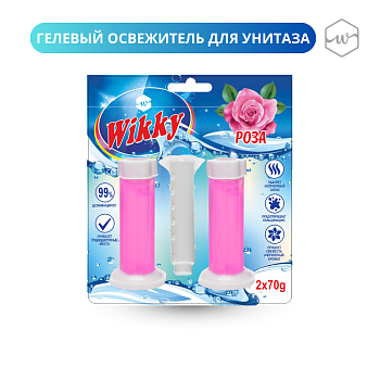 Стик гелиевый для унитаза Wikky 2шт Роза