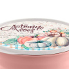 Миска "Latina" 3,2л с крышкой с декором (бежево-розовая) 223102827/06