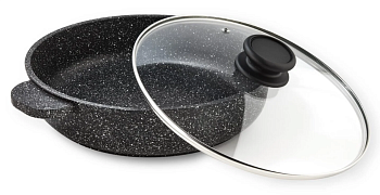 Жаровня с антипригарным покрытием и стеклянной крышкой ТМ Гардарика серия Орион, 26 см 1826-04-10