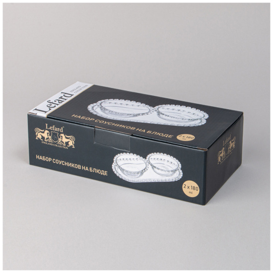 НАБОР СОУСНИКОВ "SWEETY" НА БЛЮДЕ 2Х180 МЛ (691-107)