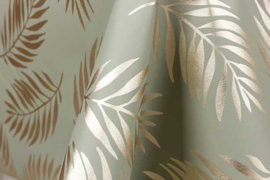 Клеенка 137см Аурум Софт FJ83029-6 Листья папоротника (олива)