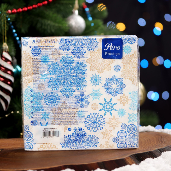 Салфетки Pero Prestige 33*33 "Вальс снежинок" 3сл 20л (1061)