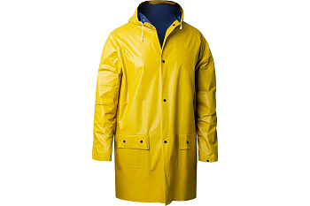 Дождевик-плащ сверхпрочный желтый двухслойный с капюшоном на кнопках 127 124,,